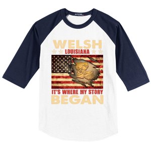 Welsh Louisiana Usa Flag 4th Of July Great Gift Baseball Sleeve Shirt