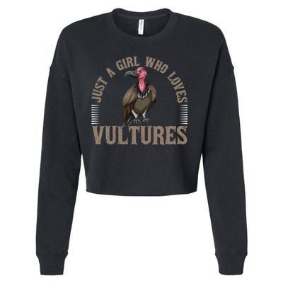 Who Loves Vultures Carrion Scavenger Bird Cropped Pullover Crew