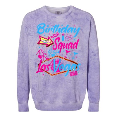 Womens Las Vegas Birthday Squad Party In Vegas Birthday Colorblast Crewneck Sweatshirt