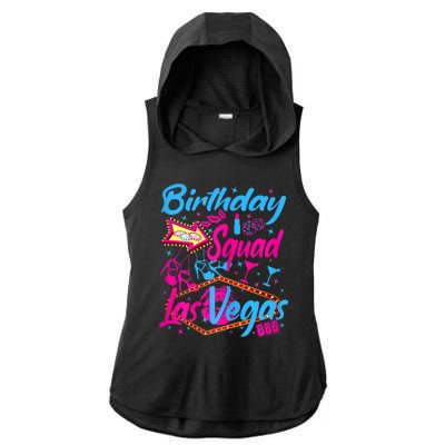 Womens Las Vegas Birthday Squad Party In Vegas Birthday Ladies PosiCharge Tri-Blend Wicking Draft Hoodie Tank