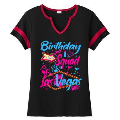 Womens Las Vegas Birthday Squad Party In Vegas Birthday Ladies Halftime Notch Neck Tee