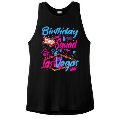 Womens Las Vegas Birthday Squad Party In Vegas Birthday Ladies PosiCharge Tri-Blend Wicking Tank