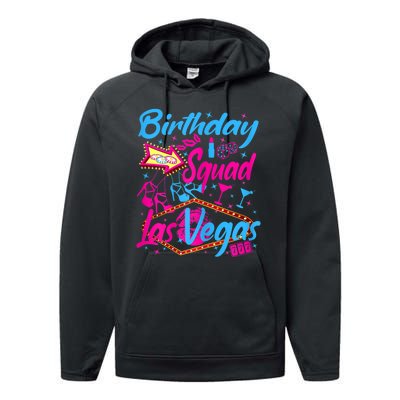 Womens Las Vegas Birthday Squad Party In Vegas Birthday Performance Fleece Hoodie