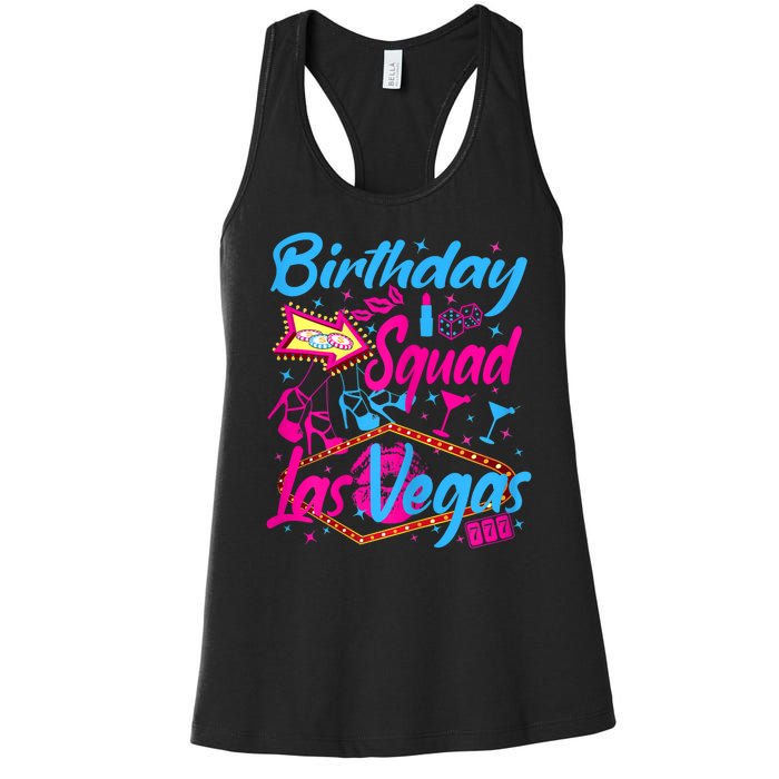 Womens Las Vegas Birthday Squad Party In Vegas Birthday Women's Racerback Tank