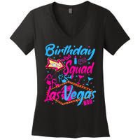 Womens Las Vegas Birthday Squad Party In Vegas Birthday Women's V-Neck T-Shirt