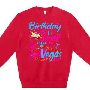 Womens Las Vegas Birthday Squad Party In Vegas Birthday Premium Crewneck Sweatshirt