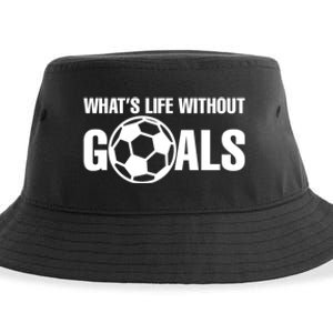 Whats Life Without Goals Soccer Player Coach Sustainable Bucket Hat