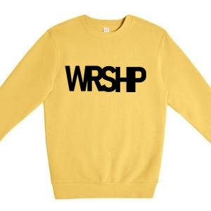 WRSHP Logo Worship Christian Premium Crewneck Sweatshirt