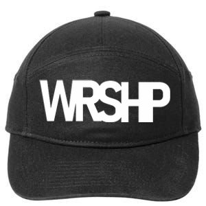 WRSHP Logo Worship Christian 7-Panel Snapback Hat