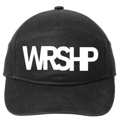 WRSHP Logo Worship Christian 7-Panel Snapback Hat