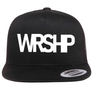 WRSHP Logo Worship Christian Flat Bill Trucker Hat