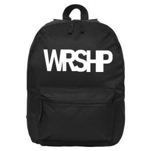 WRSHP Logo Worship Christian 16 in Basic Backpack