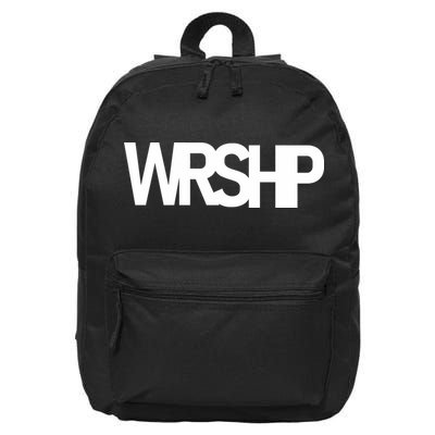 WRSHP Logo Worship Christian 16 in Basic Backpack