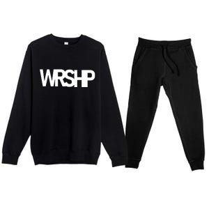 WRSHP Logo Worship Christian Premium Crewneck Sweatsuit Set