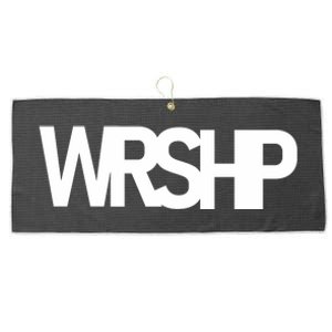 WRSHP Logo Worship Christian Large Microfiber Waffle Golf Towel