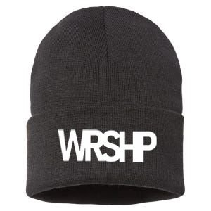 WRSHP Logo Worship Christian Sustainable Knit Beanie