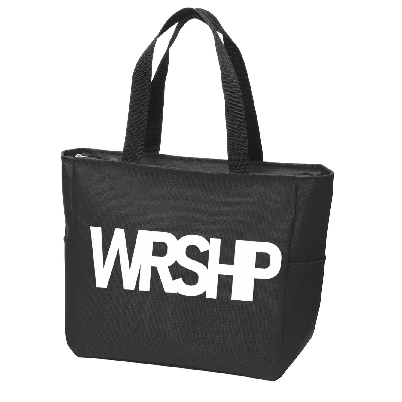 WRSHP Logo Worship Christian Zip Tote Bag