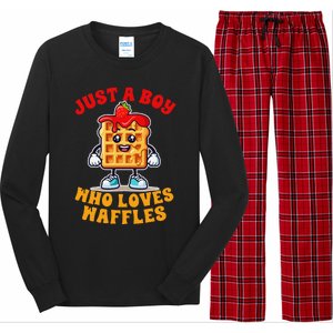 Waffle Lover Waffle Squad Foodie Just A Boy Loves Waffles Long Sleeve Pajama Set