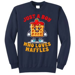 Waffle Lover Waffle Squad Foodie Just A Boy Loves Waffles Sweatshirt