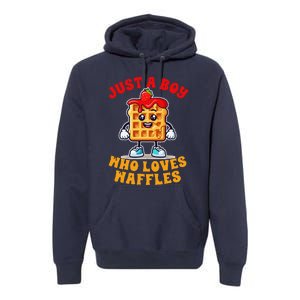 Waffle Lover Waffle Squad Foodie Just A Boy Loves Waffles Premium Hoodie