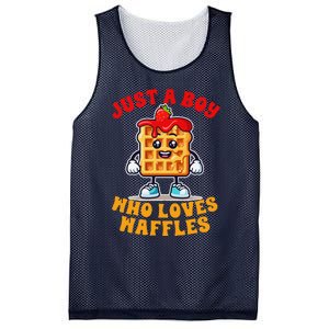 Waffle Lover Waffle Squad Foodie Just A Boy Loves Waffles Mesh Reversible Basketball Jersey Tank