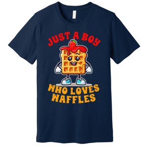 Waffle Lover Waffle Squad Foodie Just A Boy Loves Waffles Premium T-Shirt