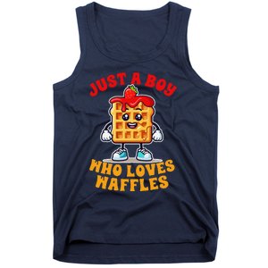 Waffle Lover Waffle Squad Foodie Just A Boy Loves Waffles Tank Top