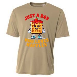 Waffle Lover Waffle Squad Foodie Just A Boy Loves Waffles Cooling Performance Crew T-Shirt