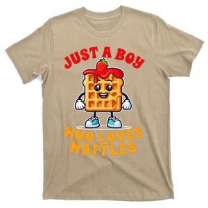 Waffle Lover Waffle Squad Foodie Just A Boy Loves Waffles T-Shirt