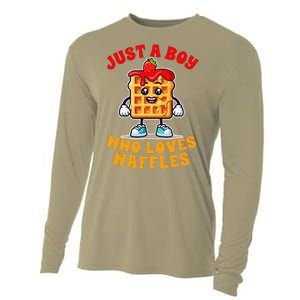 Waffle Lover Waffle Squad Foodie Just A Boy Loves Waffles Cooling Performance Long Sleeve Crew