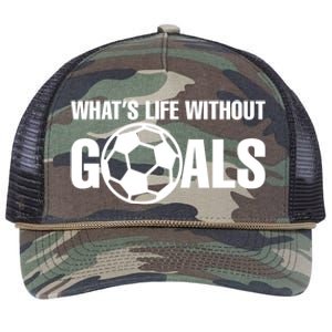 Whats Life Without Goals Soccer Player Coach Cool Gift Retro Rope Trucker Hat Cap