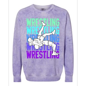 Wrestling Lovers Colorblast Crewneck Sweatshirt