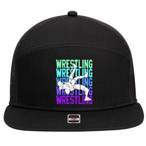 Wrestling Lovers 7 Panel Mesh Trucker Snapback Hat