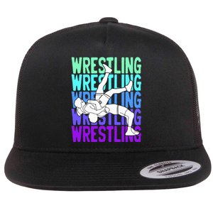 Wrestling Lovers Flat Bill Trucker Hat