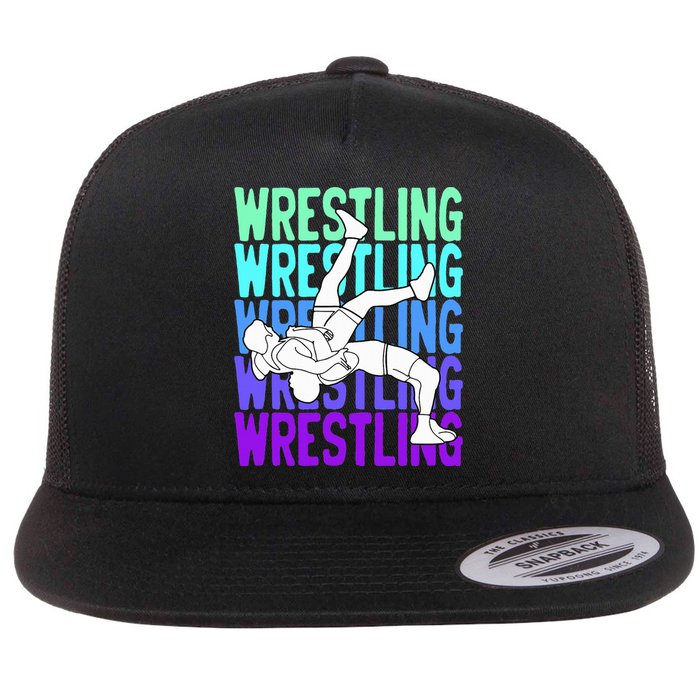 Wrestling Lovers Flat Bill Trucker Hat