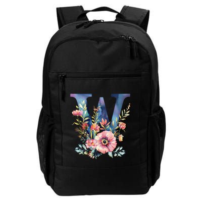 Watercolor Letter W With Floral Accents Backpack