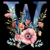 Watercolor Letter W With Floral Accents Toddler T-Shirt