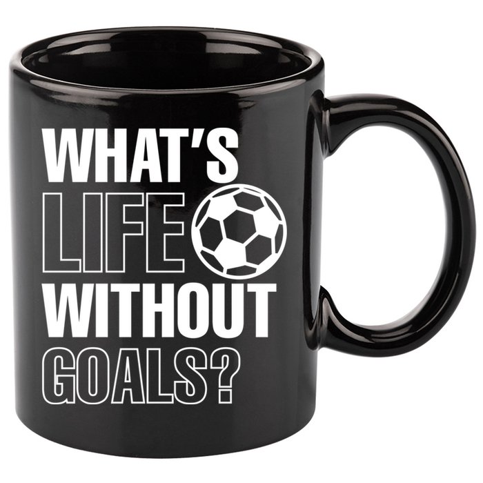 Whats Life Without Goals Soccer Player Coach Gift 11oz C Handle Ceramic Mug