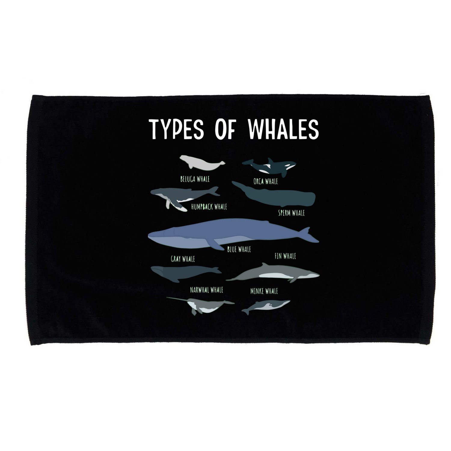 Whale Lover , Whale Lover Gift, Types Of Whales Microfiber Hand Towel