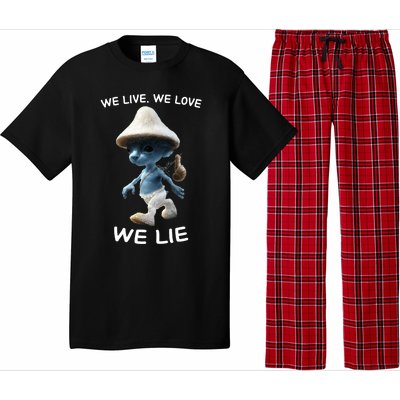 We Live We Love We Lie Trendy Meme Pajama Set