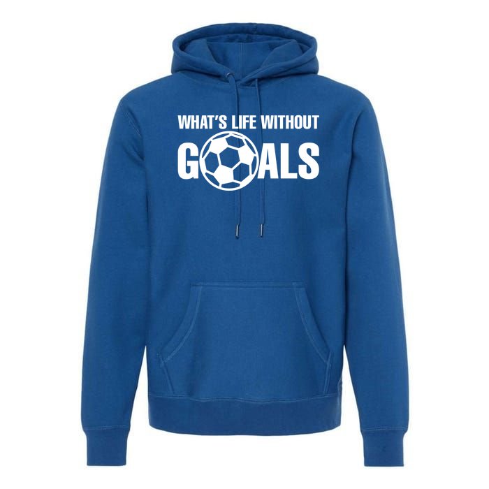 Whats Life Without Goals Soccer Player Coach Gift Premium Hoodie