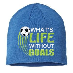 What's Life Without Goals Soccer Football Funny Gift Sustainable Beanie