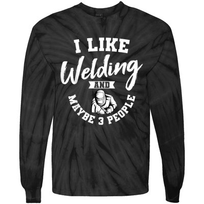 Welding Lover Welder Helmet Metal FabricationFusing MIG Arc Tie-Dye Long Sleeve Shirt