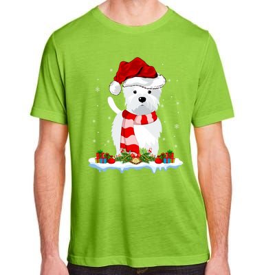 Westie Lover Xmas Lighting Snow Santa Hat Westie Christmas Gift Adult ChromaSoft Performance T-Shirt