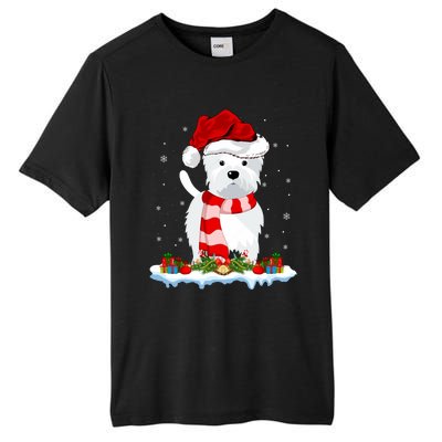 Westie Lover Xmas Lighting Snow Santa Hat Westie Christmas Gift Tall Fusion ChromaSoft Performance T-Shirt