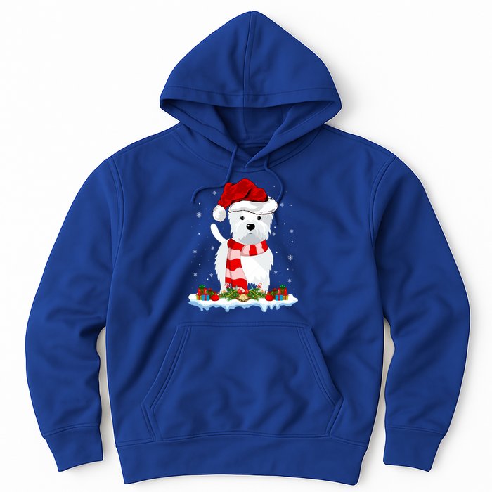 Westie Lover Xmas Lighting Snow Santa Hat Westie Christmas Gift Hoodie