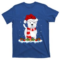 Westie Lover Xmas Lighting Snow Santa Hat Westie Christmas Gift T-Shirt