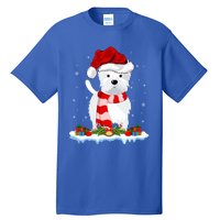 Westie Lover Xmas Lighting Snow Santa Hat Westie Christmas Gift Tall T-Shirt