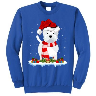 Westie Lover Xmas Lighting Snow Santa Hat Westie Christmas Gift Tall Sweatshirt