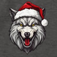 Wolf Lover Xmas Holiday Santa Wolf Christmas Vector Backpack